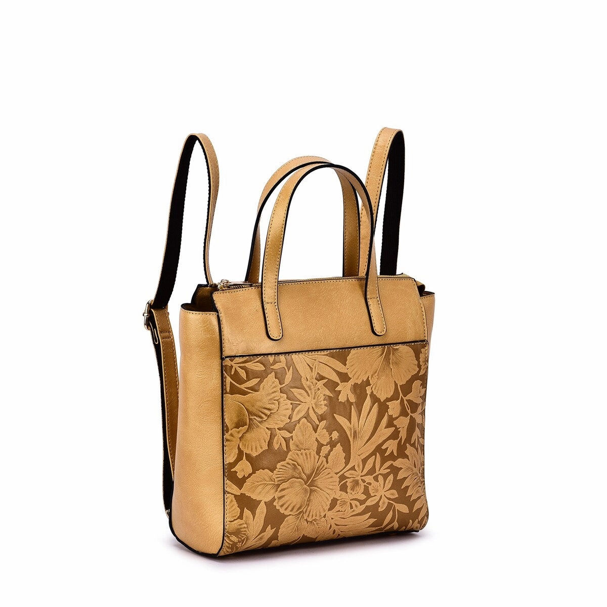 Mellow World Shia 3D Embossed Floral Convertible Shoulder Bag/Backpack