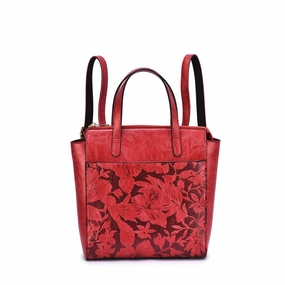 Mellow World Shia 3D Embossed Floral Convertible Shoulder Bag/Backpack