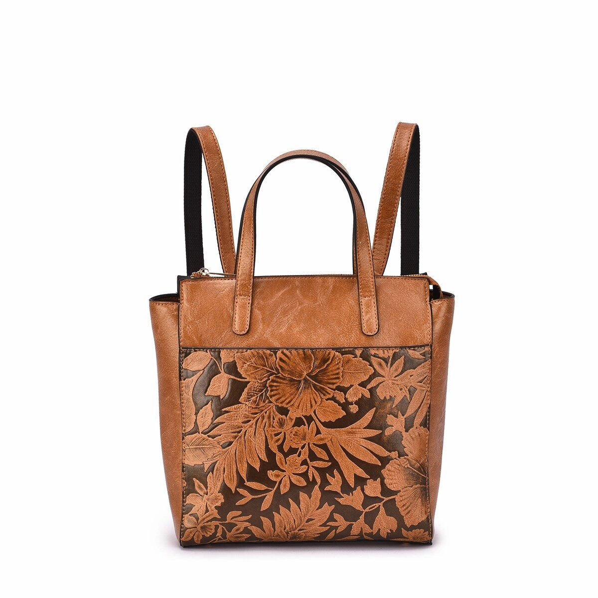Mellow World Shia 3D Embossed Floral Convertible Shoulder Bag/Backpack