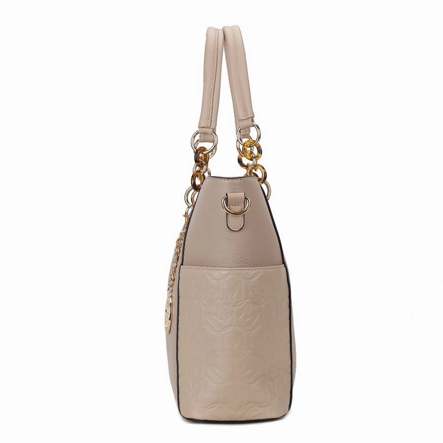 Merlina Embossed pockets Vegan Leather Womens Tote Bag with Wallet ?2 pieces