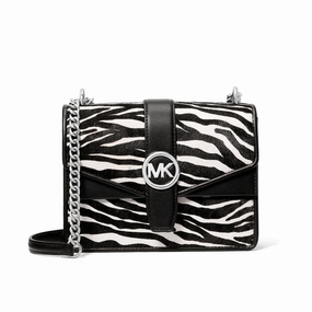 Michael Kors Chain Shoulder Bag Zebra Black