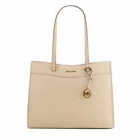 Michael Kors Leather Shoulder Bag Cream Beige