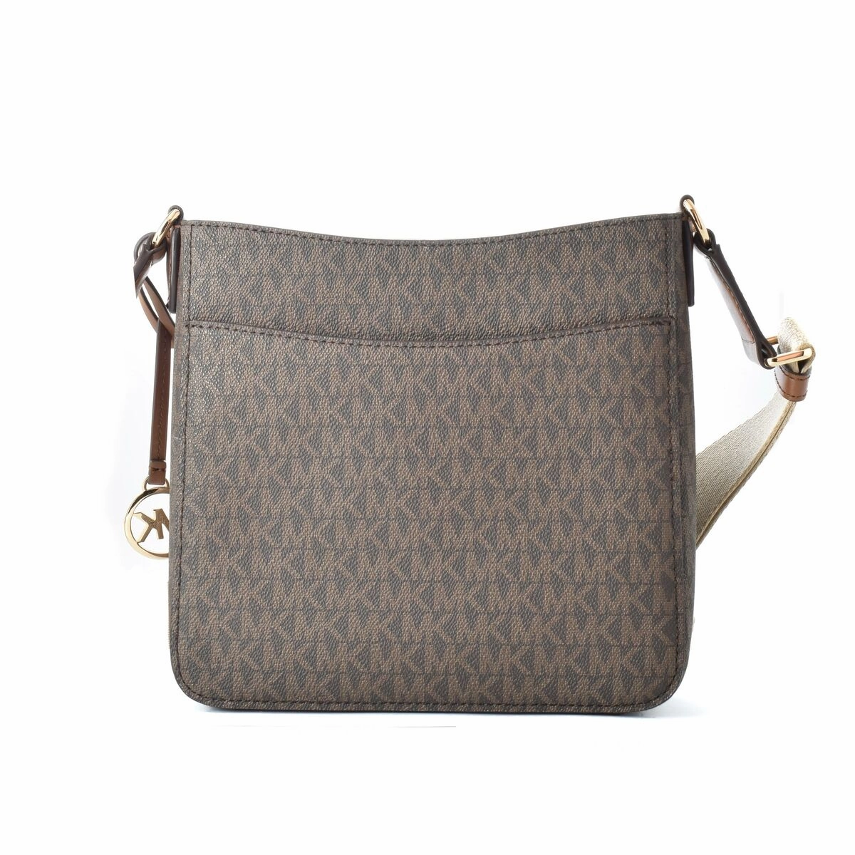 Michael Kors Logo Canvas Crossbody Shoulder Bag Brown