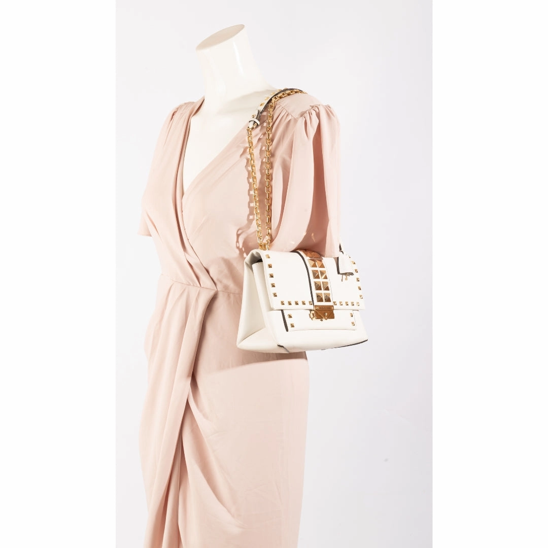 Michael Kors Optic White Cece Medium Shoulder Bag
