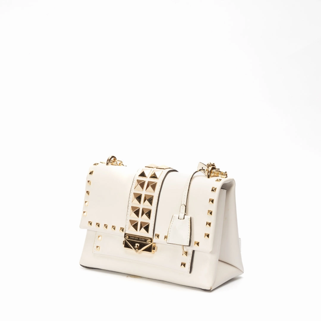 Michael Kors Optic White Cece Medium Shoulder Bag