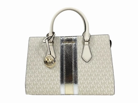 Michael Kors Sheila Medium Crossbody Satchel Purse Bag Pale Women's gold