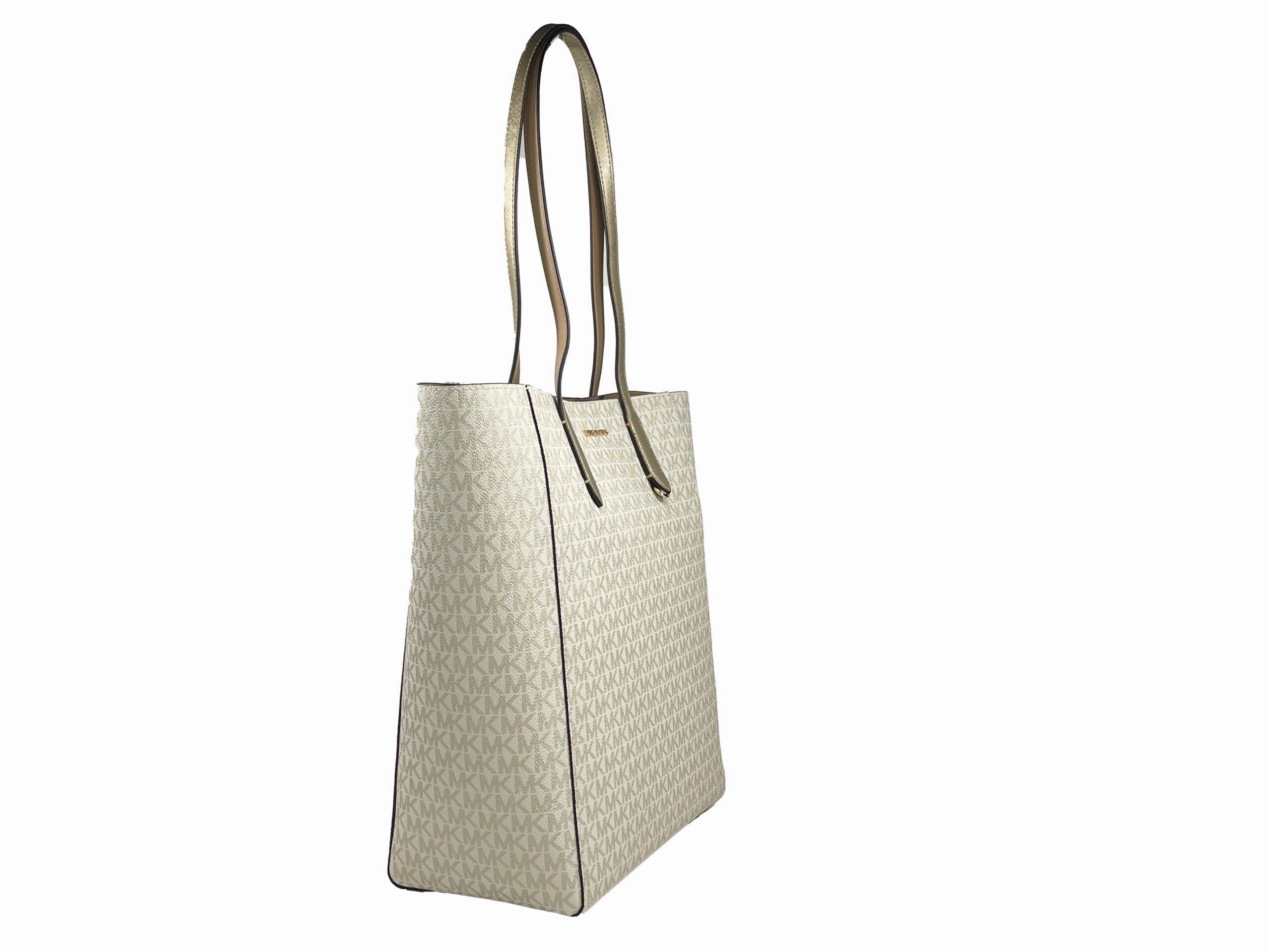 Michael Kors Vincent With Card Case Large Tote Purse Bag Women's gold