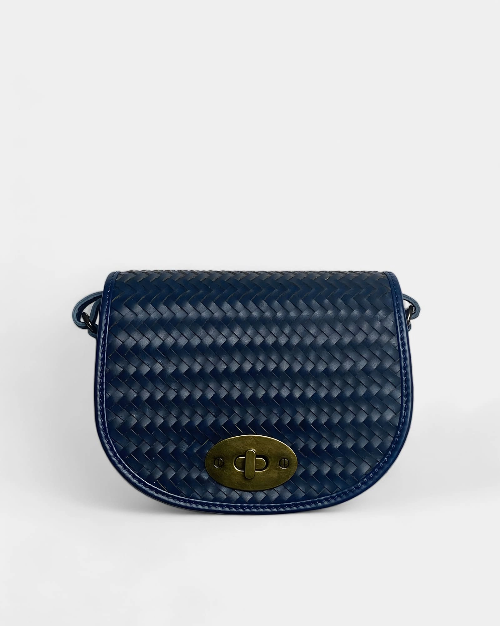 Milan Halfmoon Woven Bag | Blue