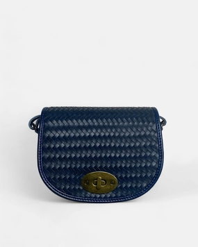 Milan Halfmoon Woven Bag | Blue