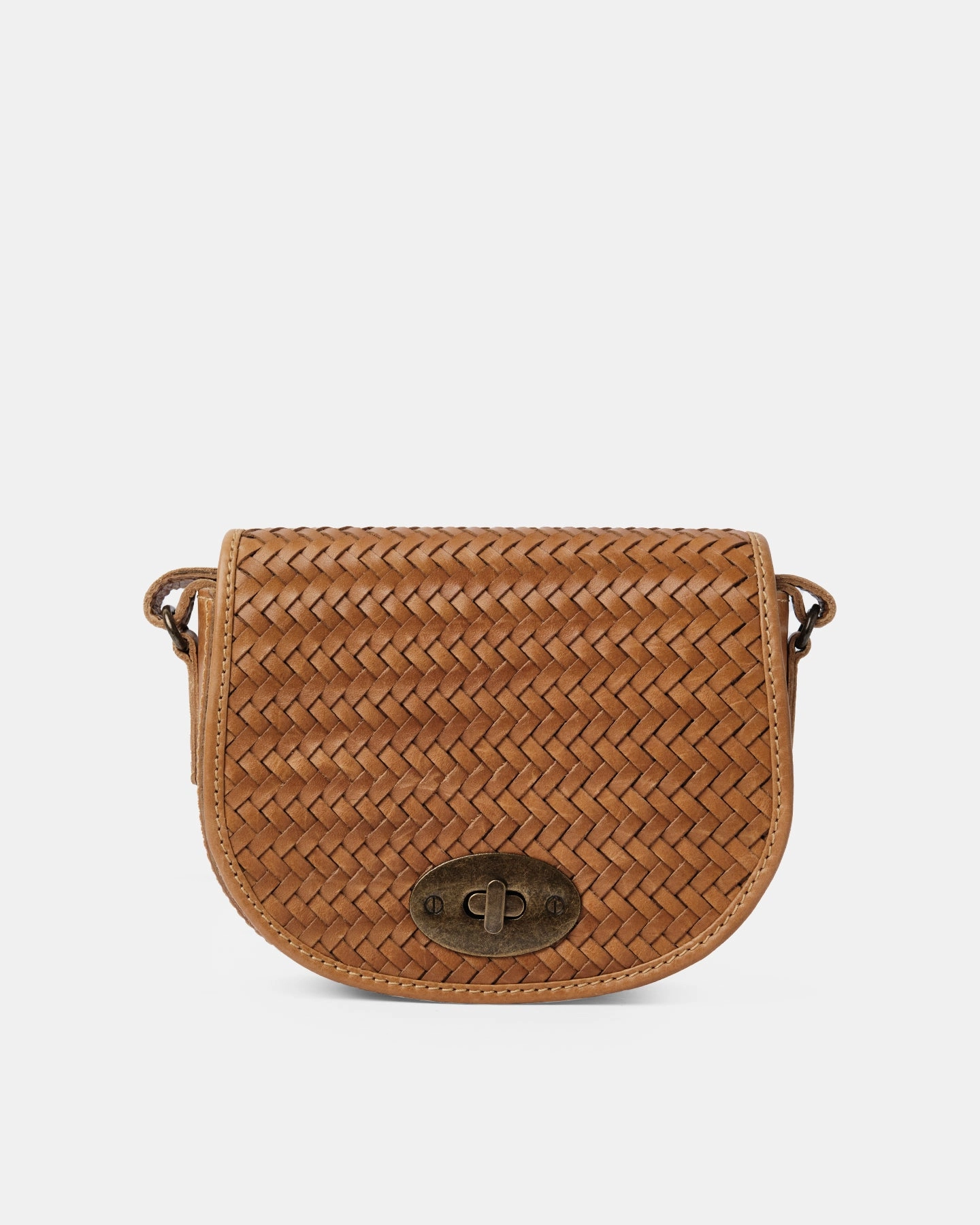 Milan Halfmoon Woven Bag | Tan