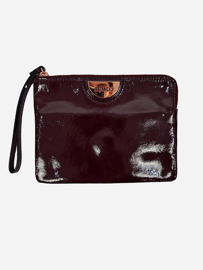 Mimco Burgundy Patent Leather Wristlet