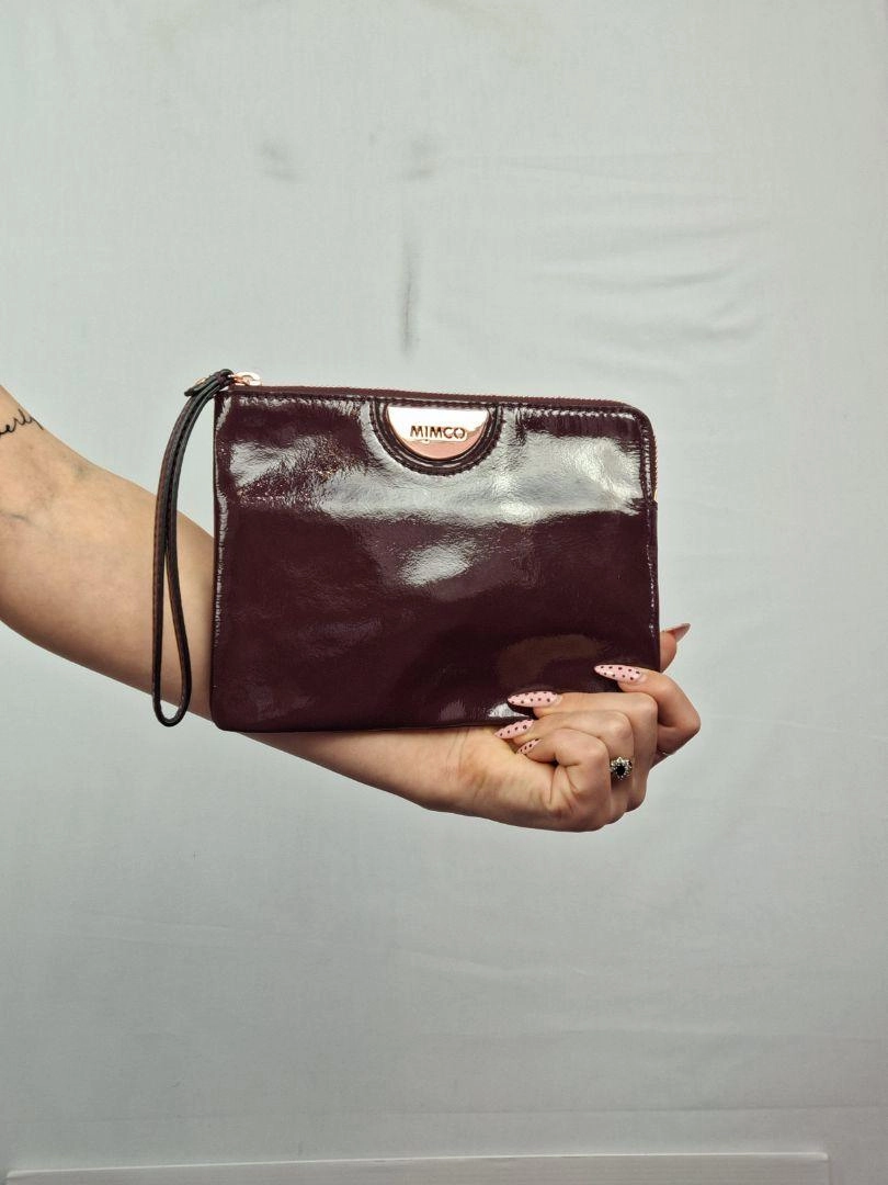Mimco Burgundy Patent Leather Wristlet