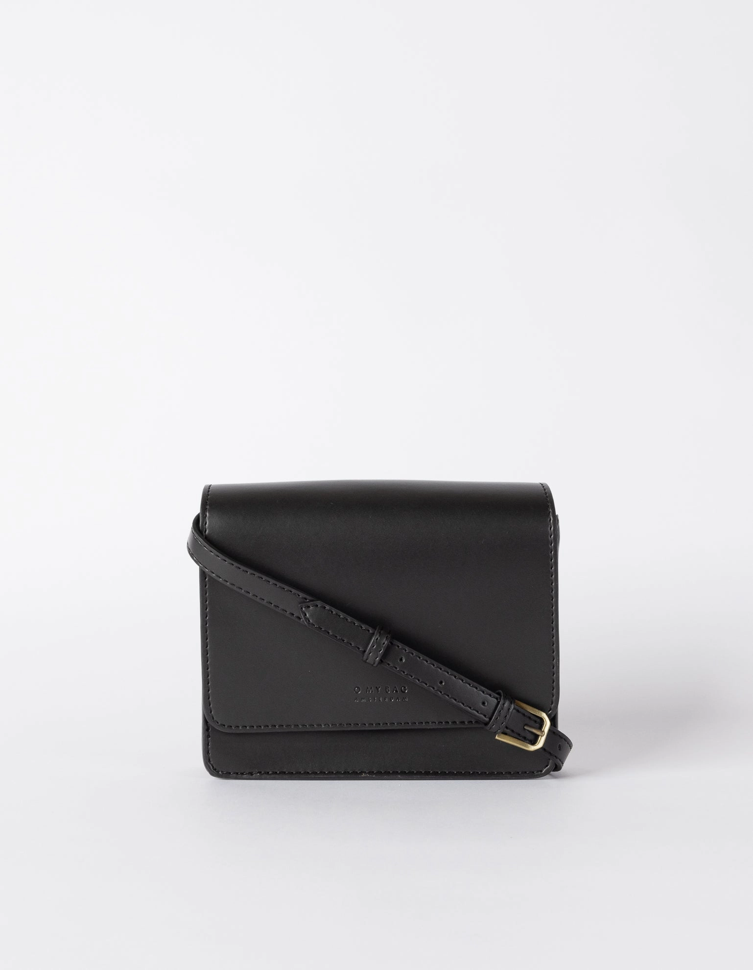 Mini Audrey Apple Leather Vegan Crossbody | Black