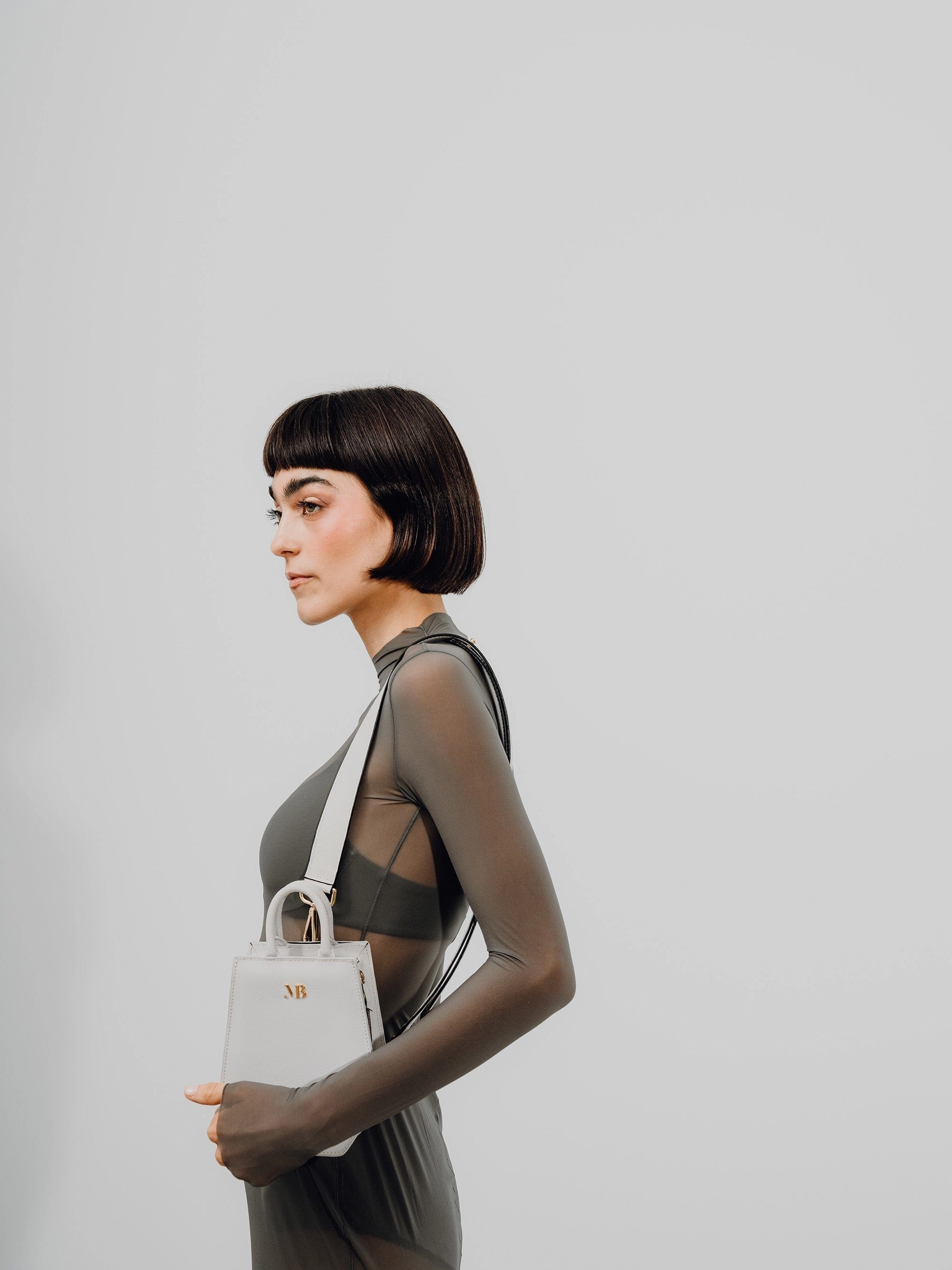 Mini Elay MIRUM Leather Crossbody Bag | White