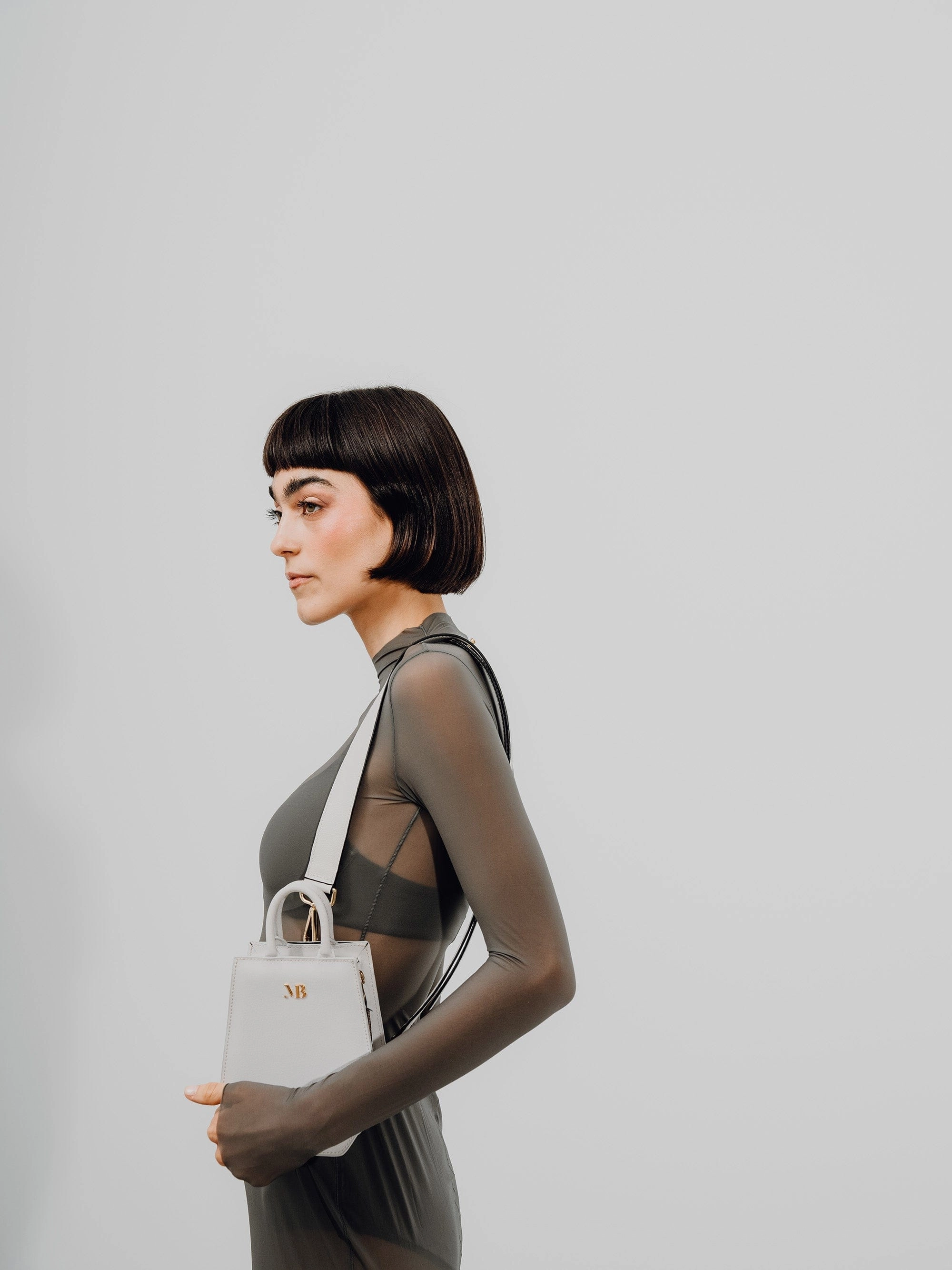 Mini Elay MIRUM Leather Crossbody Bag | White