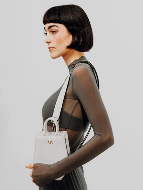 Mini Elay MIRUM Leather Crossbody Bag | White