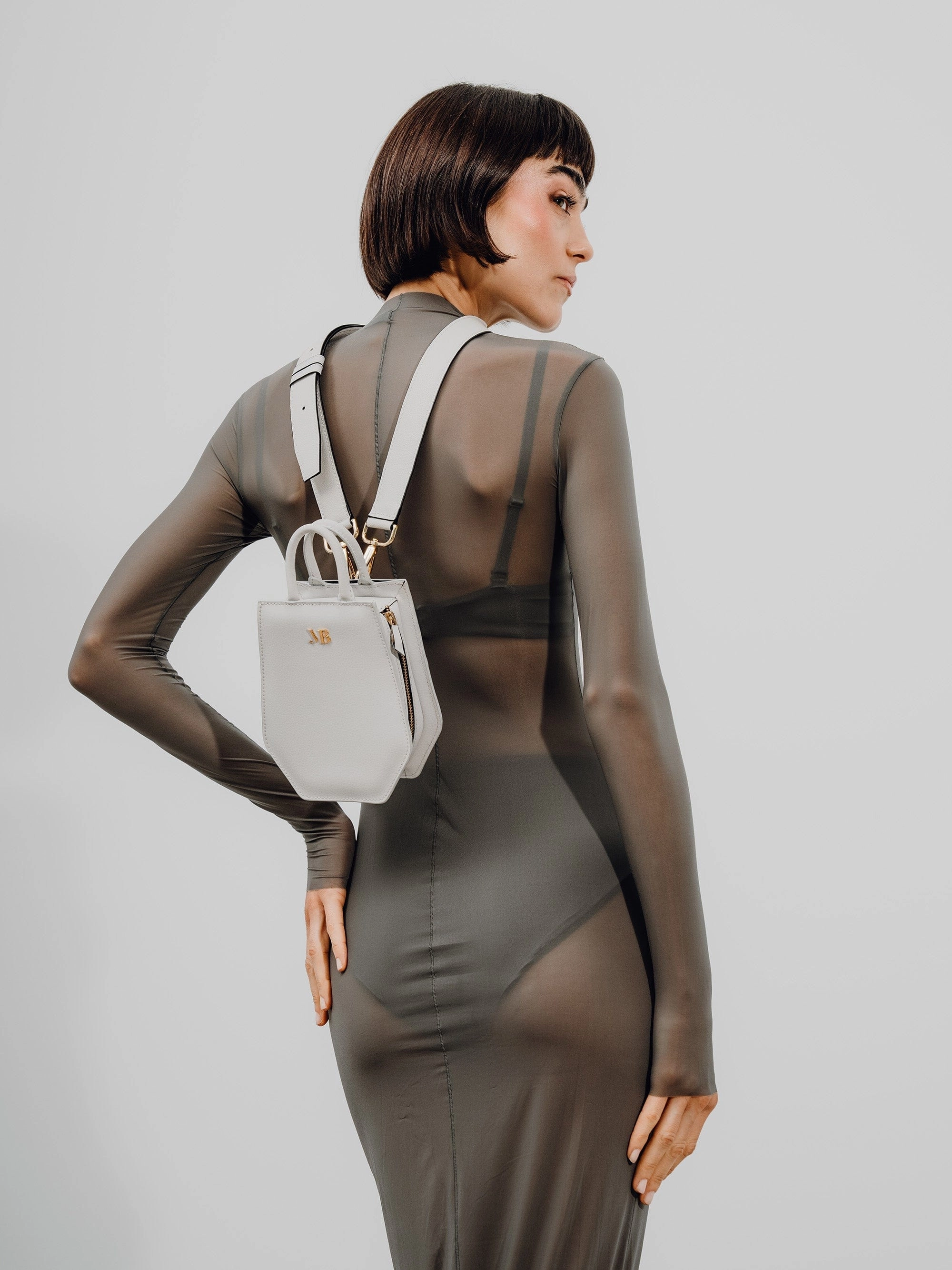 Mini Elay MIRUM Leather Crossbody Bag | White