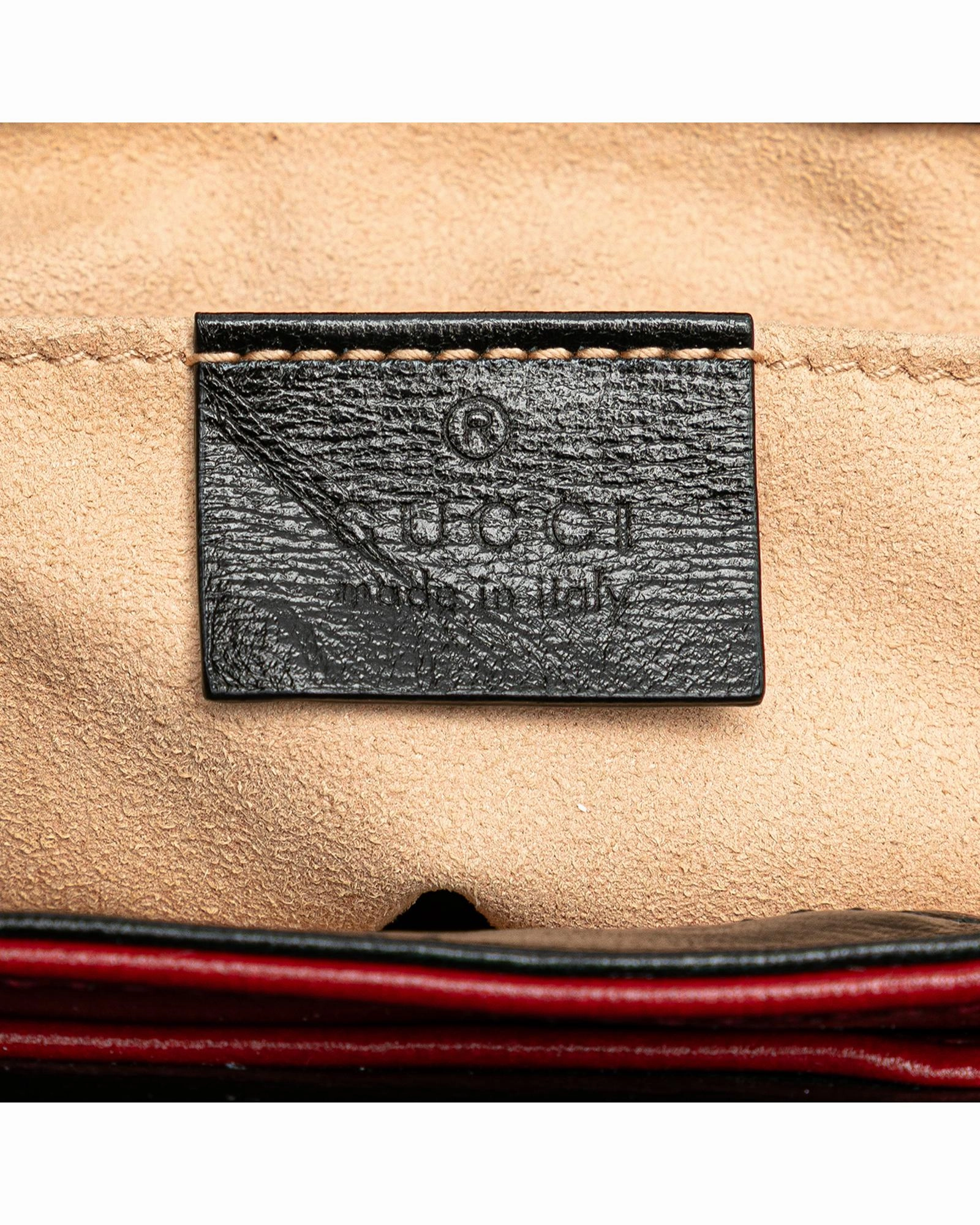 Mini Leather Shoulder Bag with Gold-Tone Chain Strap