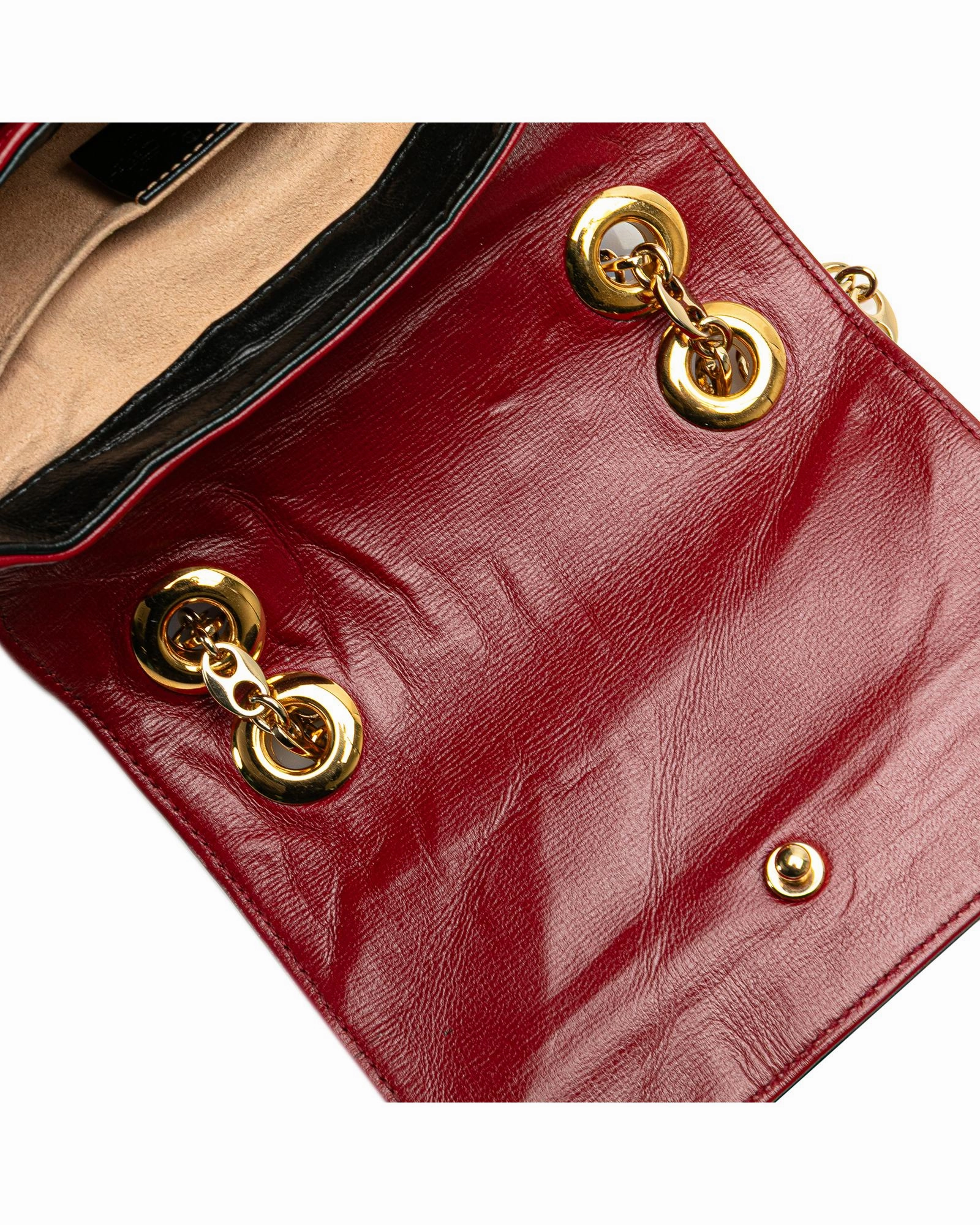 Mini Leather Shoulder Bag with Gold-Tone Chain Strap