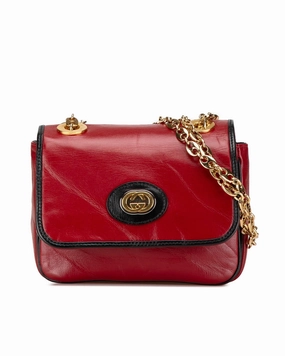 Mini Leather Shoulder Bag with Gold-Tone Chain Strap