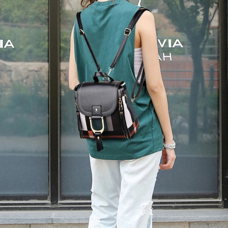Mini Retro Plaid Backpack