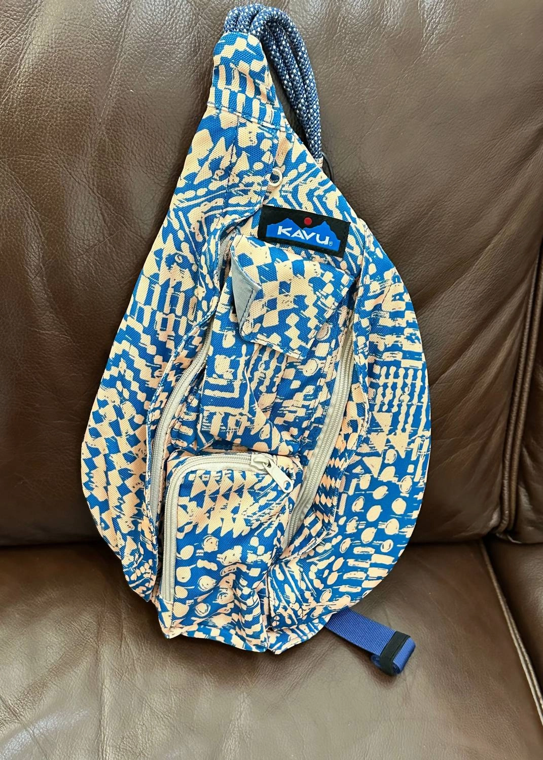 Mini Rope Sling Bag In Beach Motif