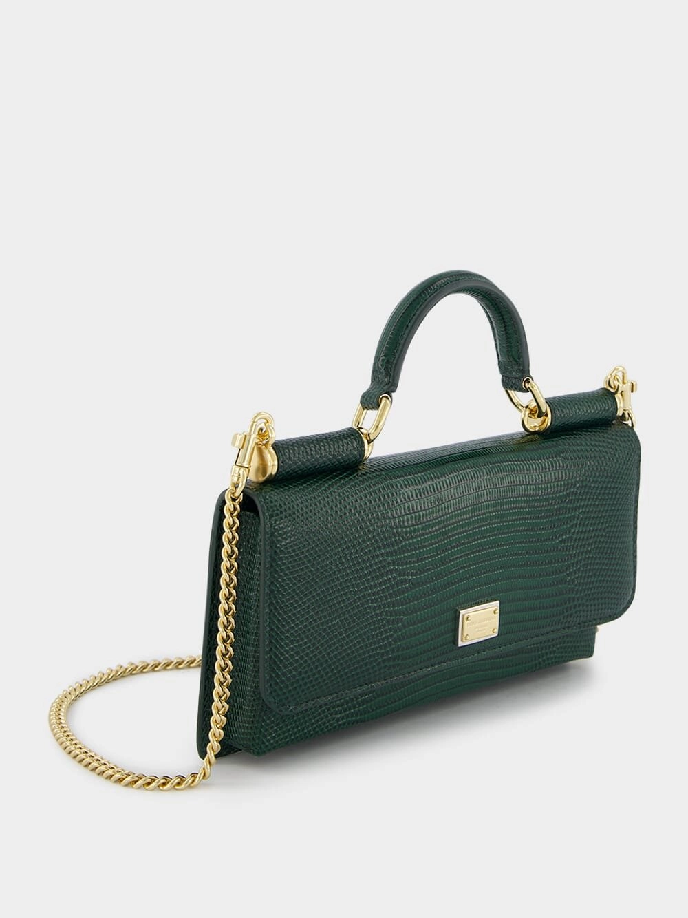 Mini Sicily Iguana-Print Leather Bag