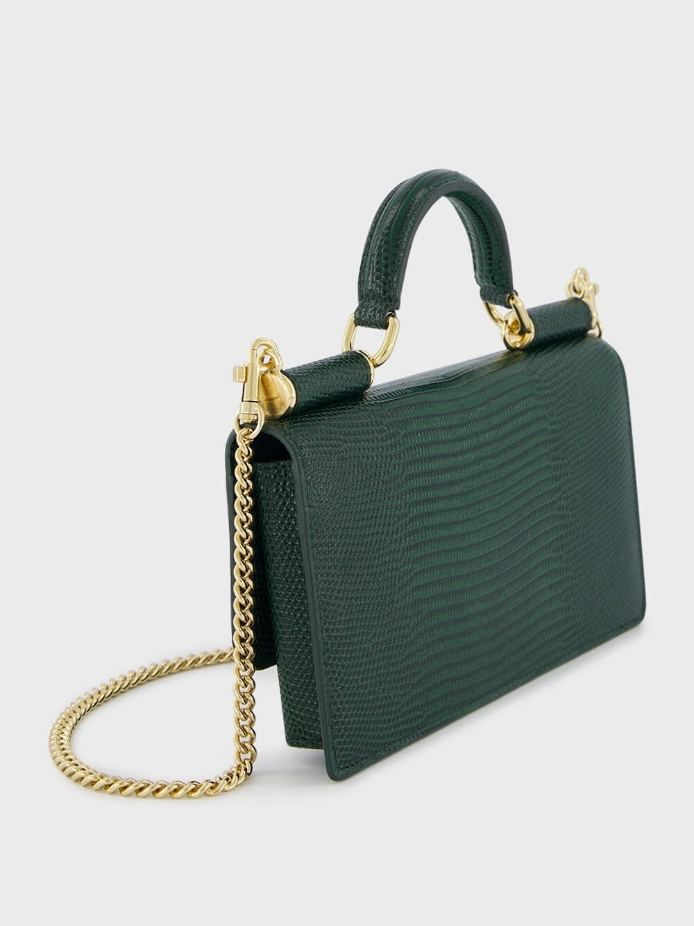 Mini Sicily Iguana-Print Leather Bag