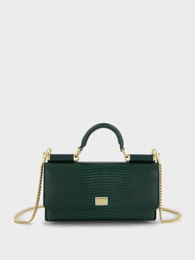 Mini Sicily Iguana-Print Leather Bag