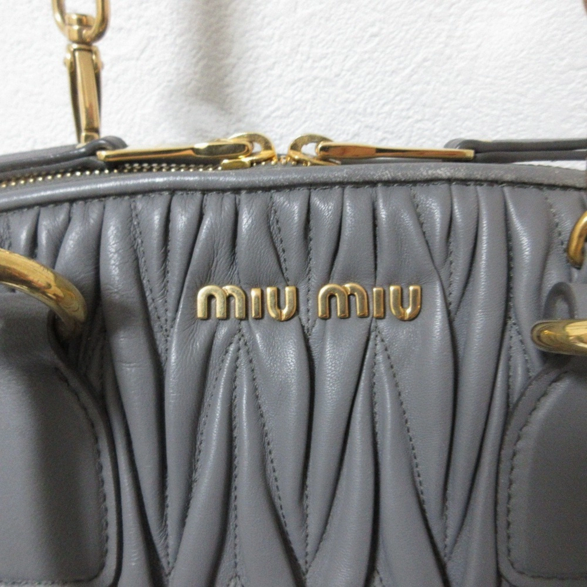 Miu Miu Matelasse Leather Shoulder Bag Tote Bag (Pre-Owned)
