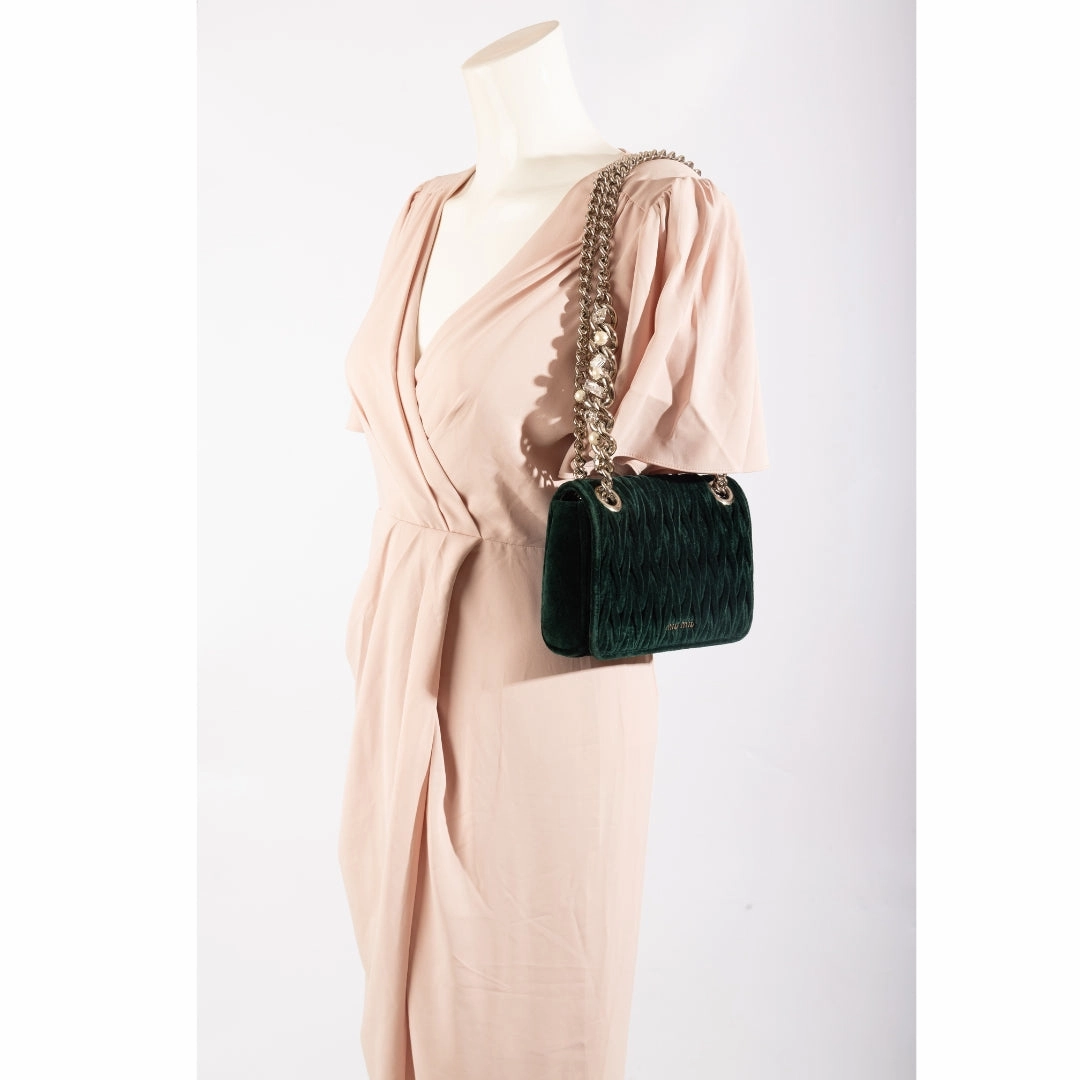 Miu Miu Velvet Matelass Small Club Shoulder Bag