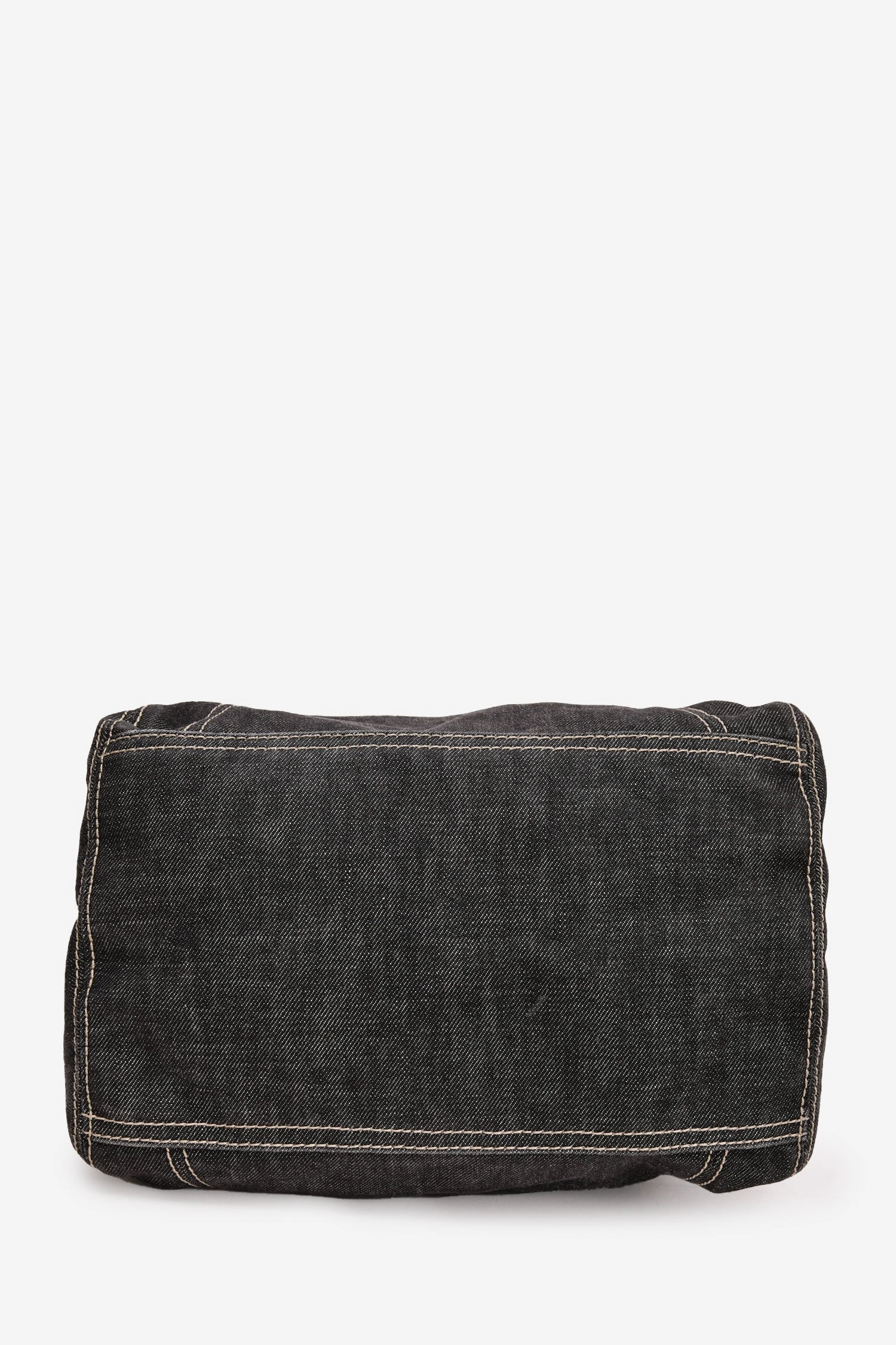 Miu Miu Vintage Navy Denim Leather Strapped Shoulder Bag