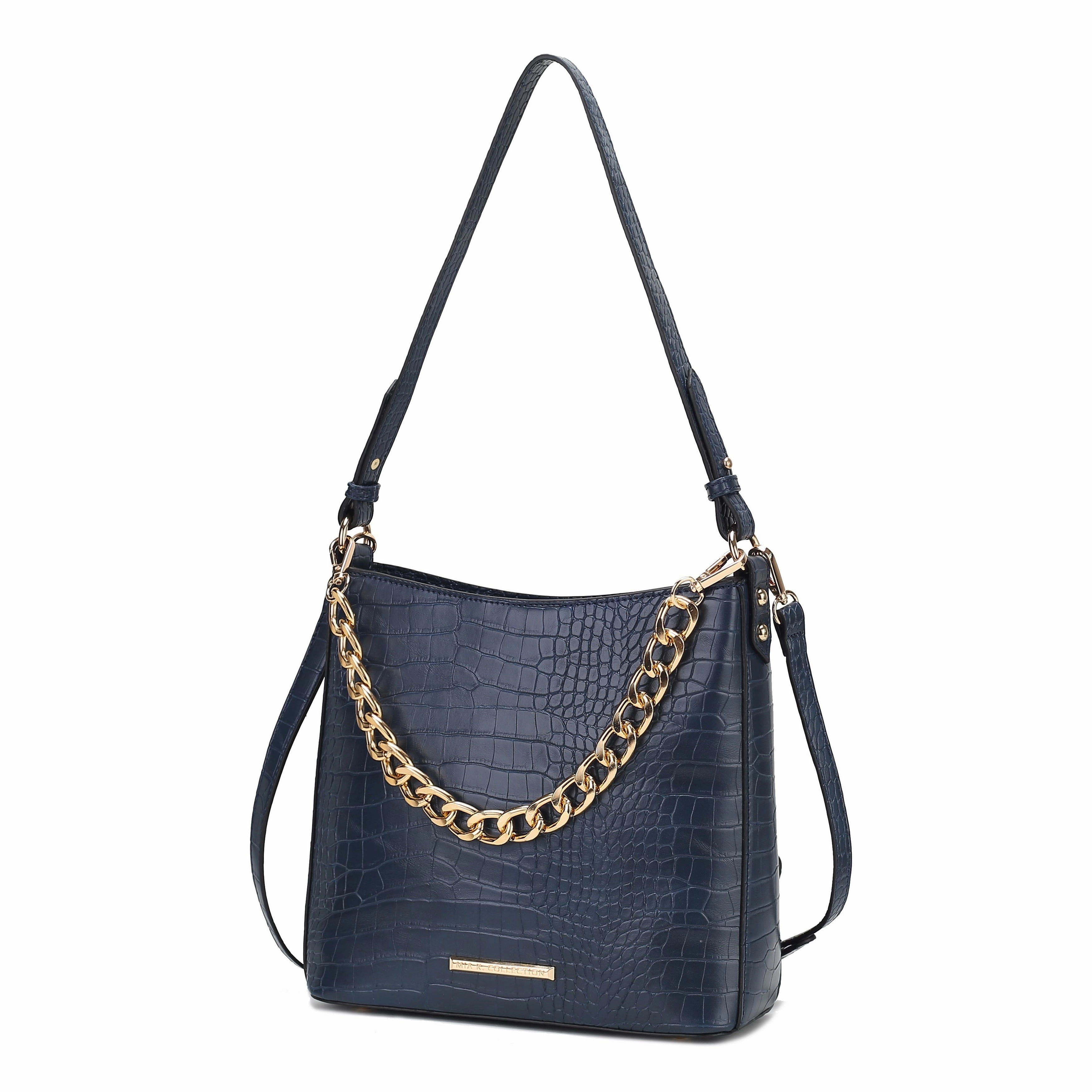 MKF Collection Bizzy Faux Crocodile-Embossed Vegan Leather Women's Shoulder Bag By Mia K.