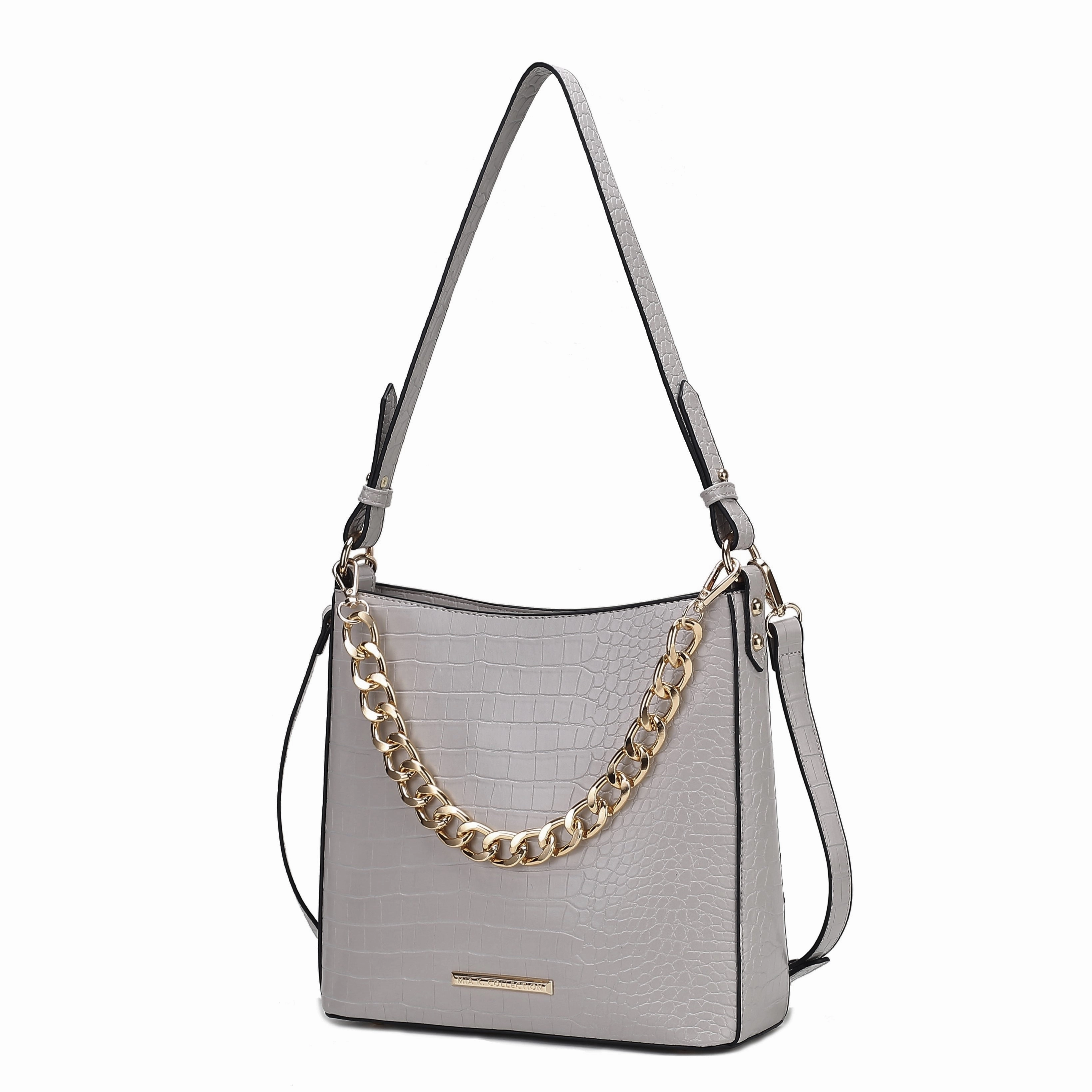 MKF Collection Bizzy Faux Crocodile-Embossed Vegan Leather Women's Shoulder Bag By Mia K.