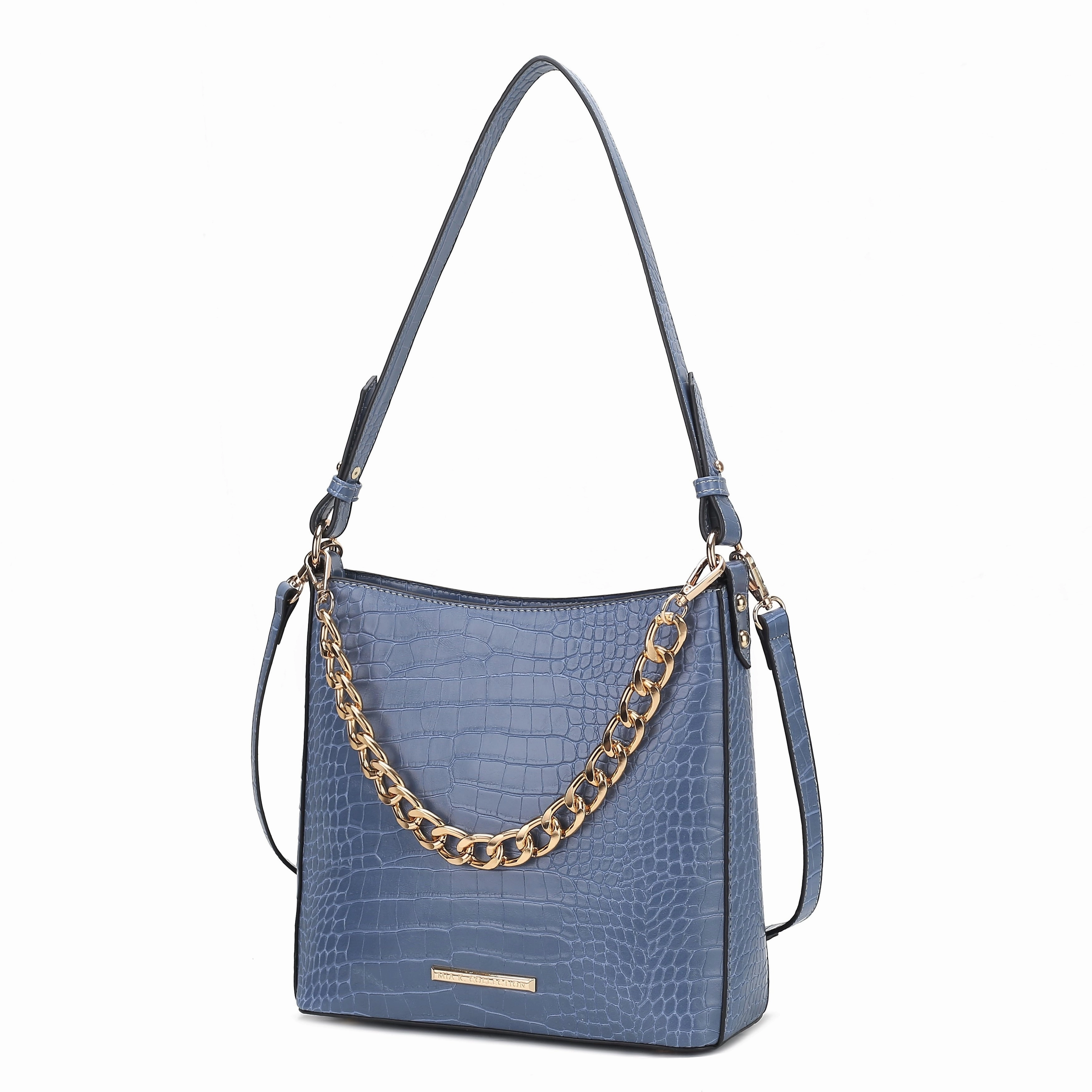 MKF Collection Bizzy Faux Crocodile-Embossed Vegan Leather Women's Shoulder Bag By Mia K.