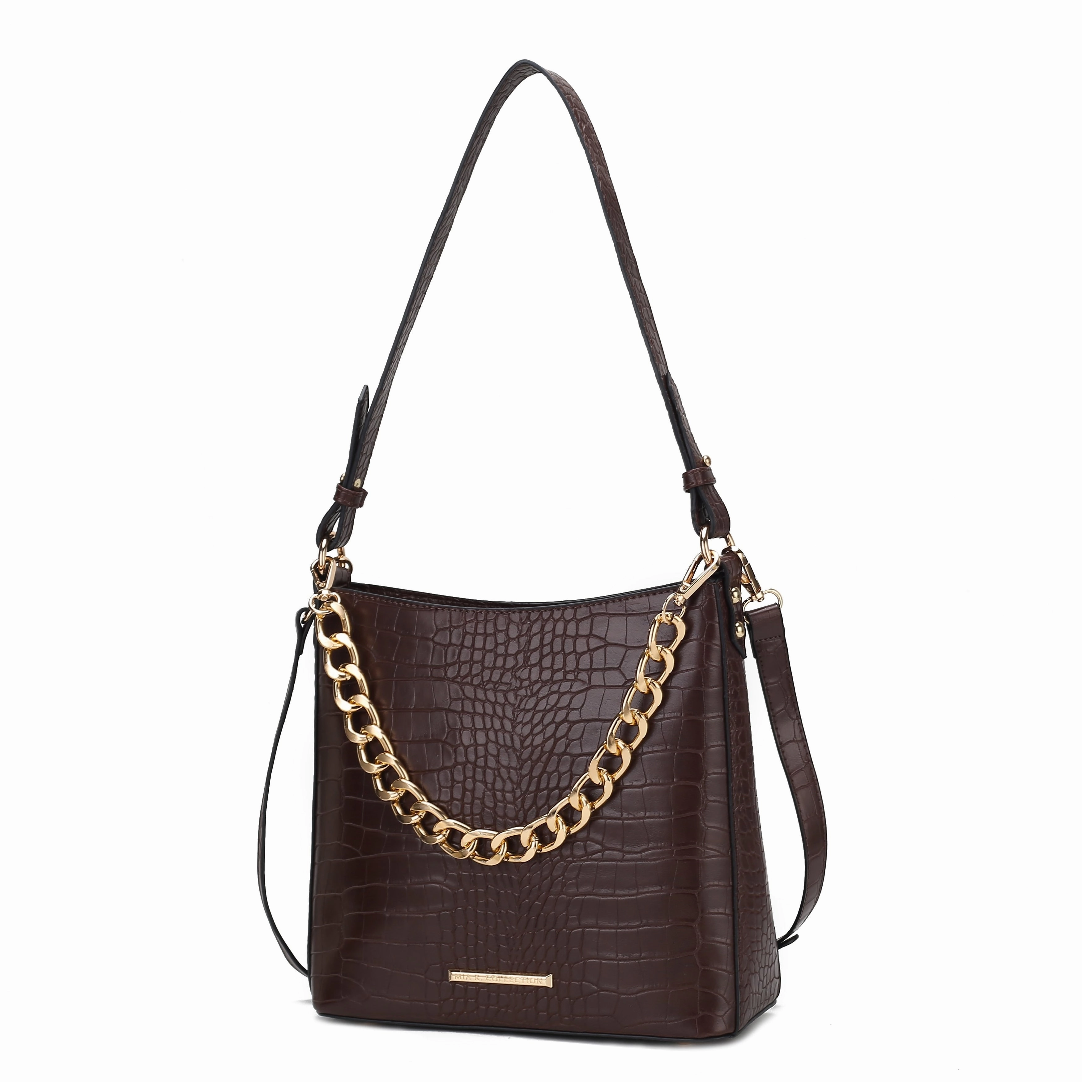 MKF Collection Bizzy Faux Crocodile-Embossed Vegan Leather Women's Shoulder Bag By Mia K.