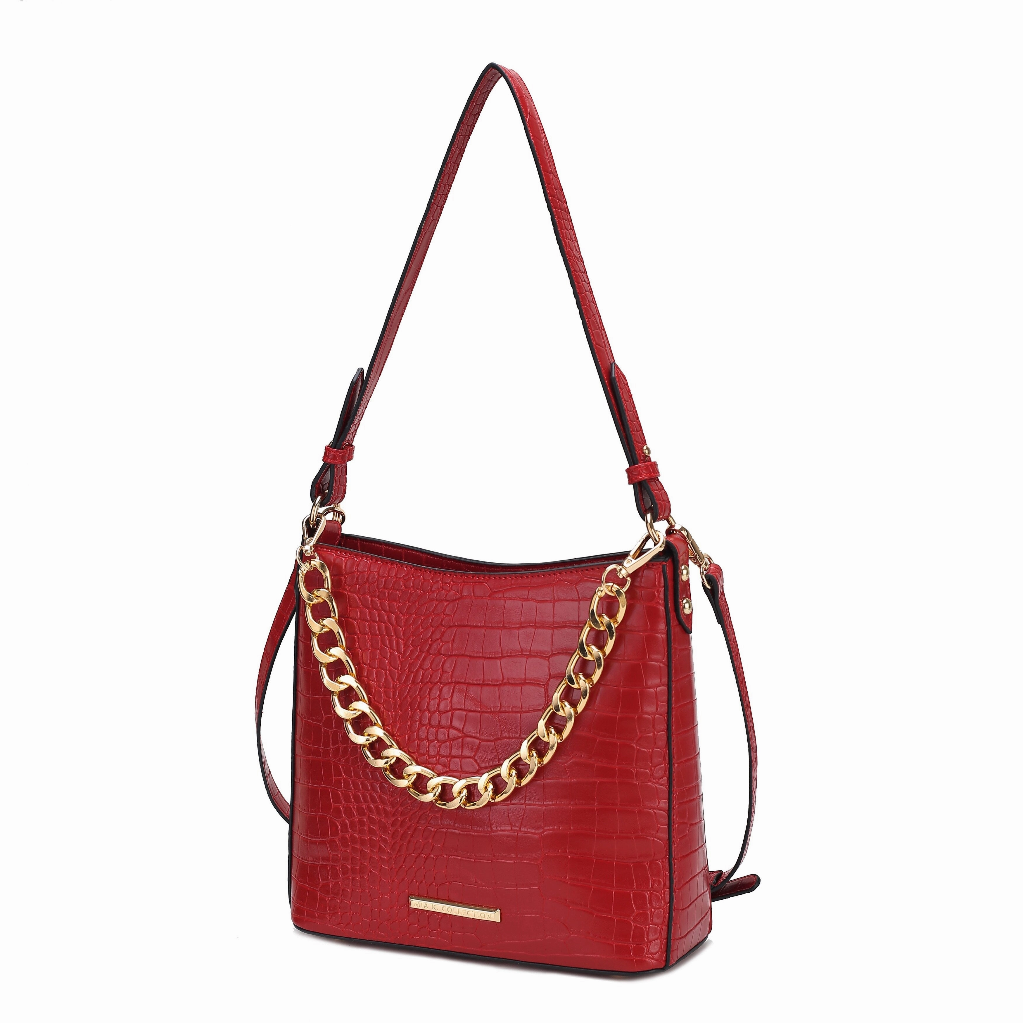 MKF Collection Bizzy Faux Crocodile-Embossed Vegan Leather Women's Shoulder Bag By Mia K.