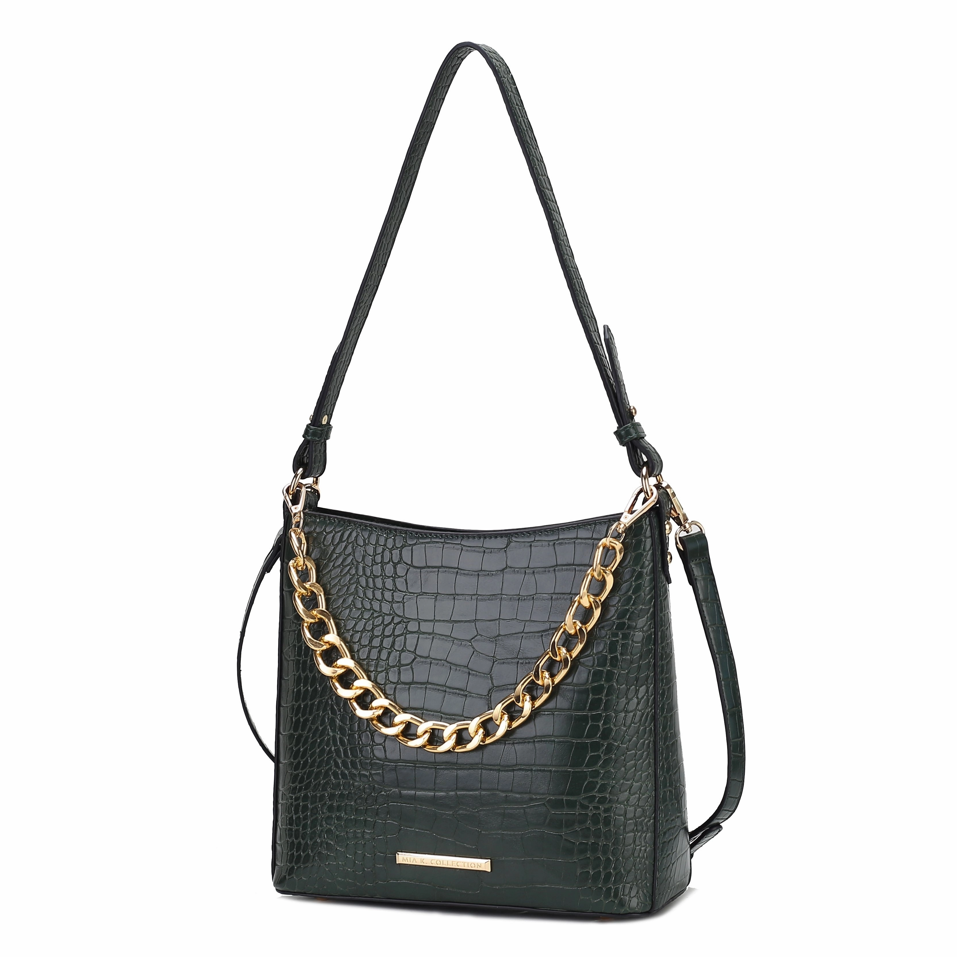 MKF Collection Bizzy Faux Crocodile-Embossed Vegan Leather Women's Shoulder Bag By Mia K.