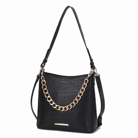MKF Collection Bizzy Faux Crocodile-Embossed Vegan Leather Women's Shoulder Bag By Mia K.