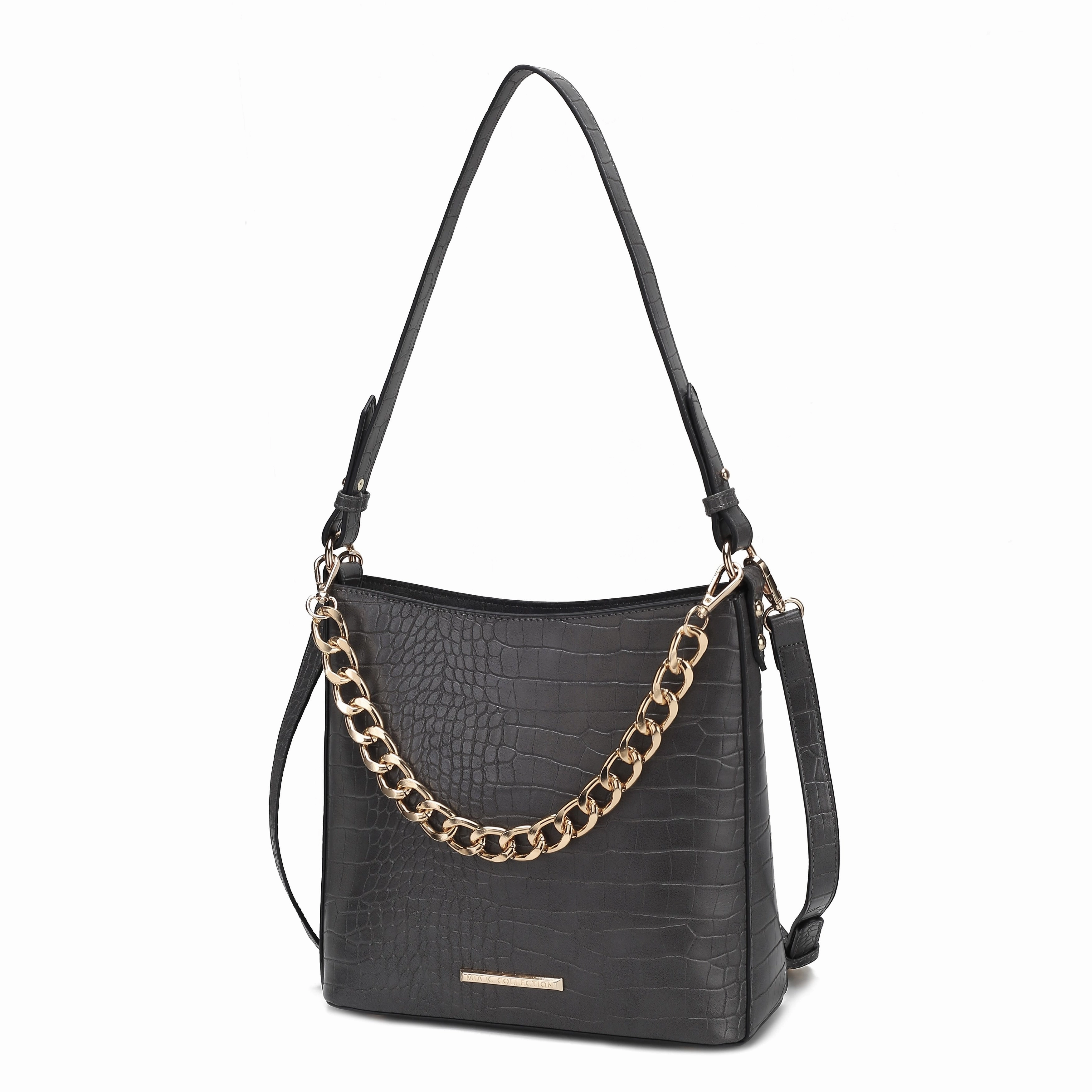 MKF Collection Bizzy Faux Crocodile-Embossed Vegan Leather Women's Shoulder Bag By Mia K.