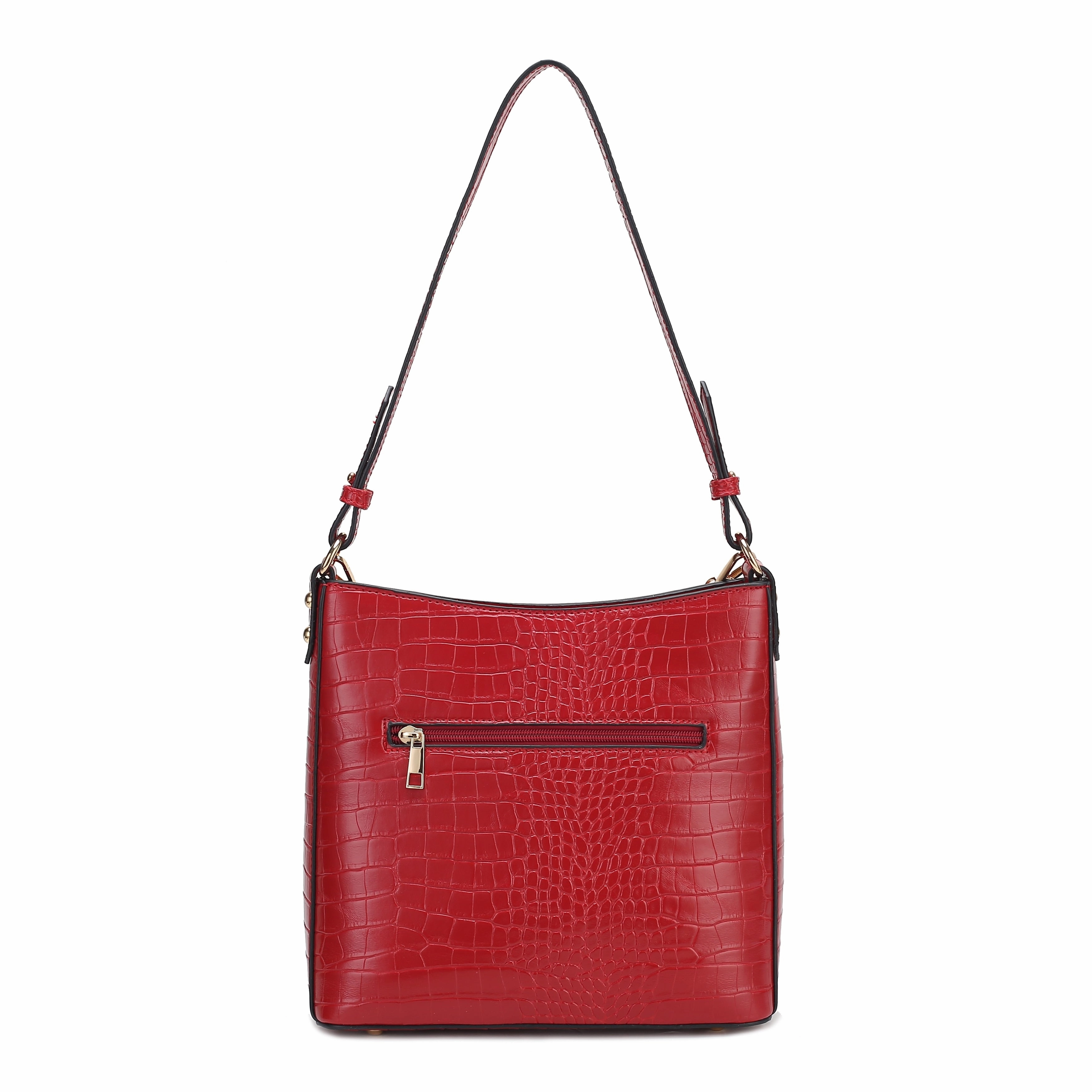 MKF Collection Bizzy Faux Crocodile-Embossed Vegan Leather Women's Shoulder Bag By Mia K.