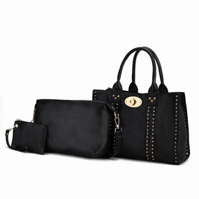 MKF Collection Elissa 3 PCS Set Satchel Handbag with Pouch & Coin Purse by Mia K.
