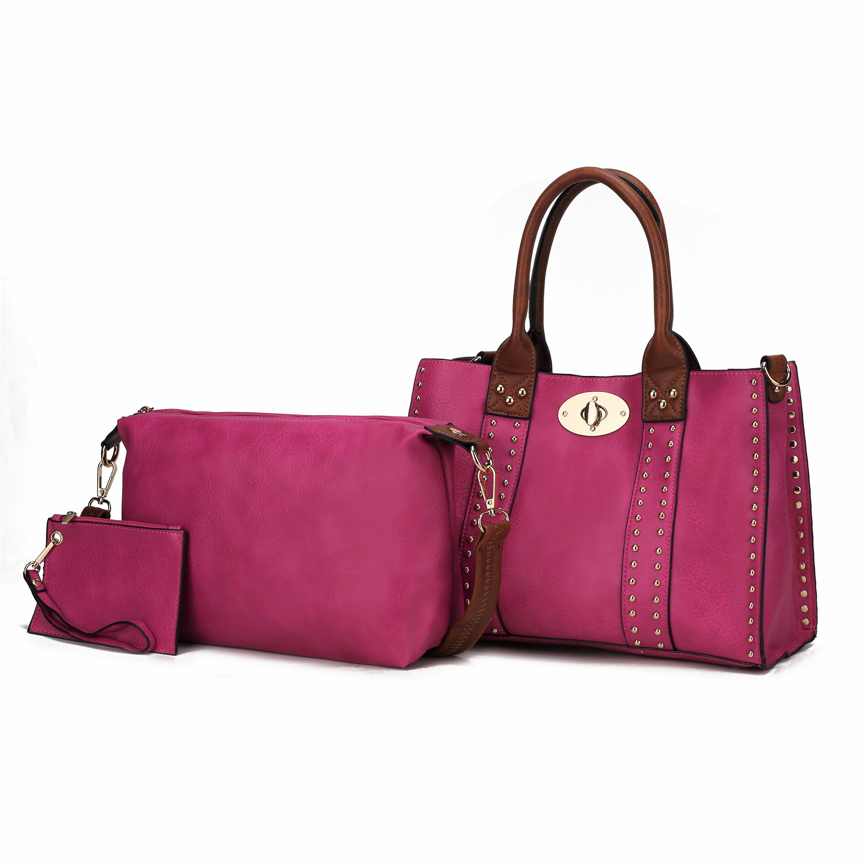 MKF Collection Elissa 3 PCS Set Satchel Handbag with Pouch & Coin Purse by Mia K.