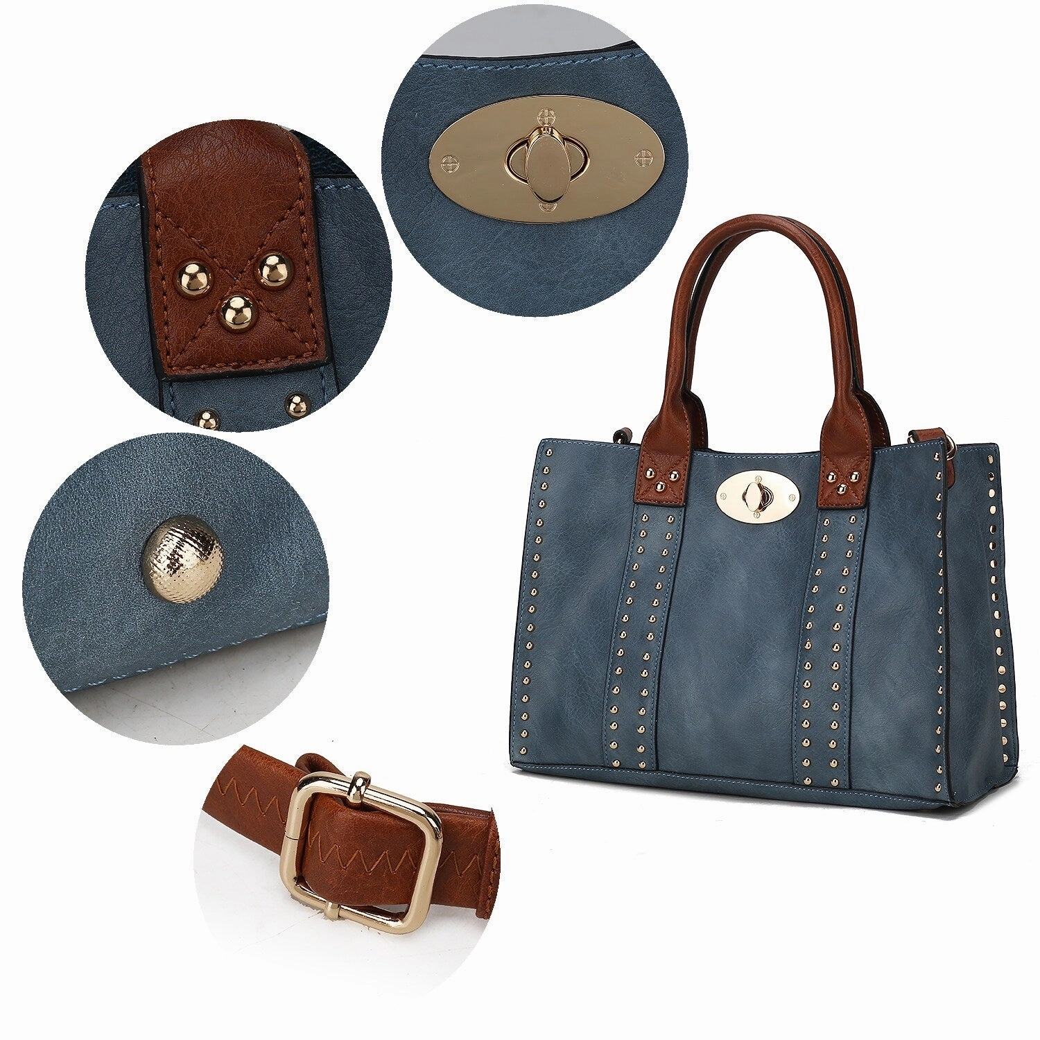 MKF Collection Elissa 3 PCS Set Satchel Handbag with Pouch & Coin Purse by Mia K.