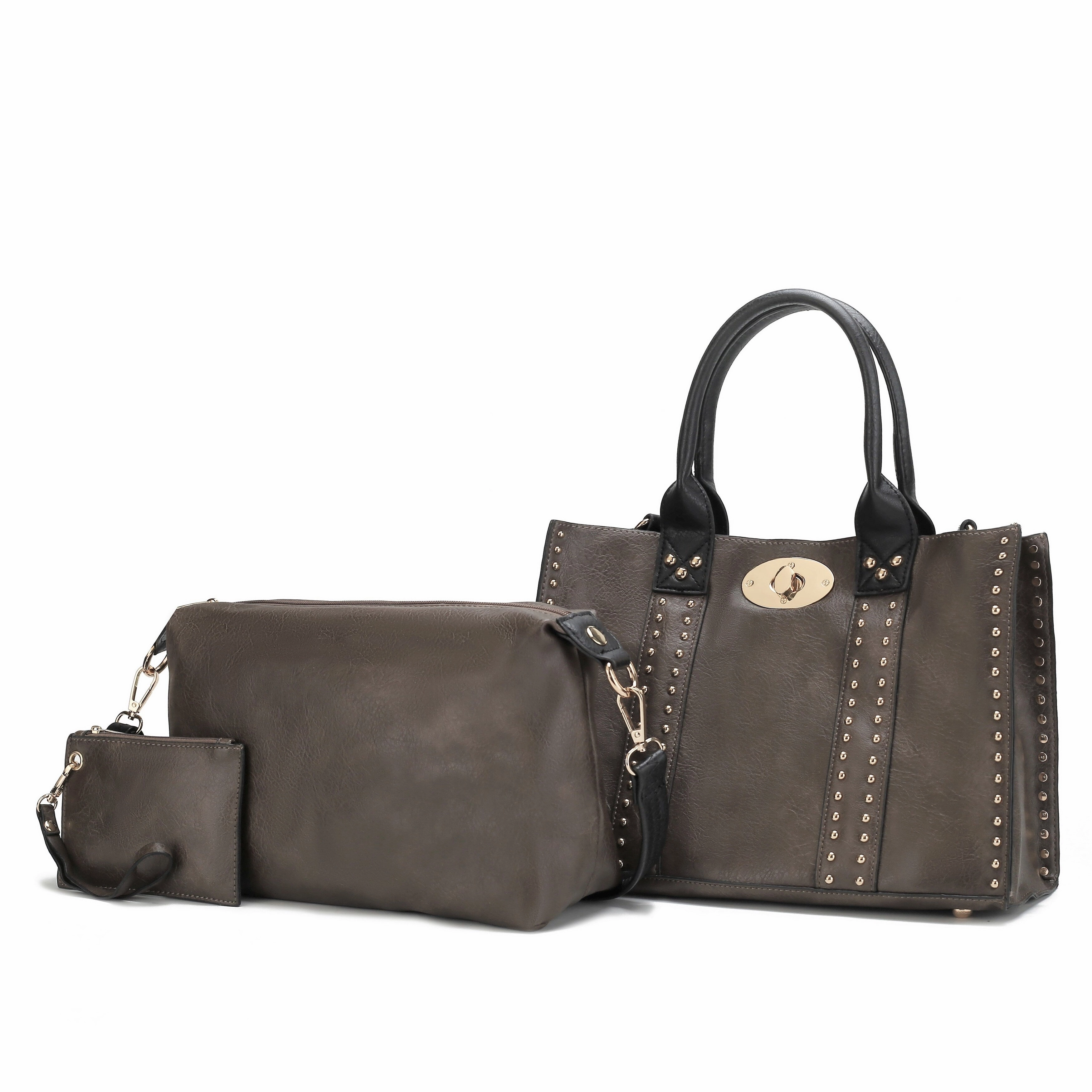 MKF Collection Elissa 3 PCS Set Satchel Handbag with Pouch & Coin Purse by Mia K.