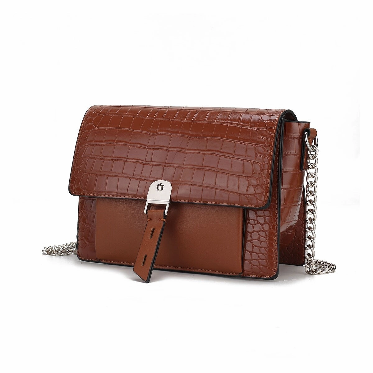 MKF Collection Hope Faux Crocodile Embossed Vegan Leather Women's Shoulder Bag by Mia K.