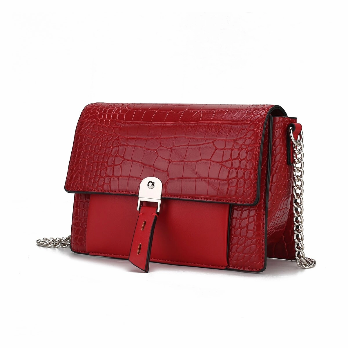 MKF Collection Hope Faux Crocodile Embossed Vegan Leather Women's Shoulder Bag by Mia K.
