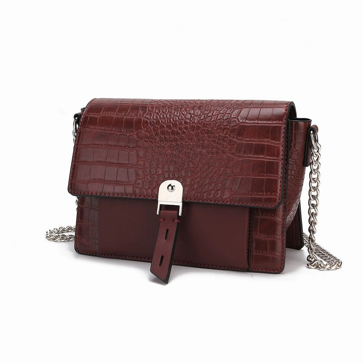MKF Collection Hope Faux Crocodile Embossed Vegan Leather Women's Shoulder Bag by Mia K.