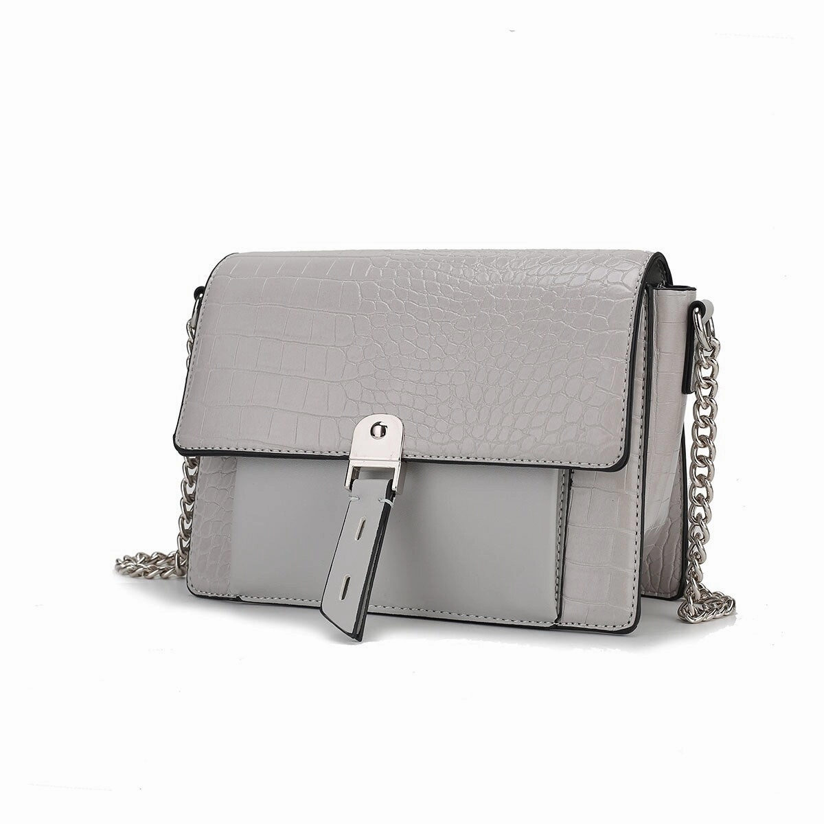 MKF Collection Hope Faux Crocodile Embossed Vegan Leather Women's Shoulder Bag by Mia K.