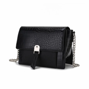 MKF Collection Hope Faux Crocodile Embossed Vegan Leather Women's Shoulder Bag by Mia K.